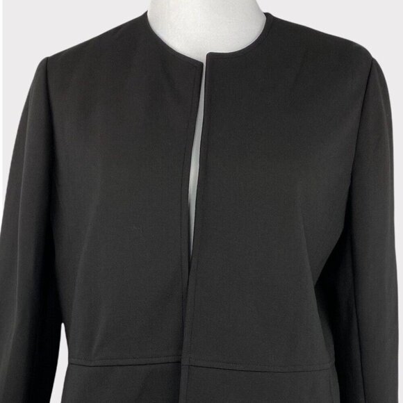 Joan Vass Women's Black Minimalist Open Front Designer Career Blazer Size 1X/C44 - Picture 3 of 9
